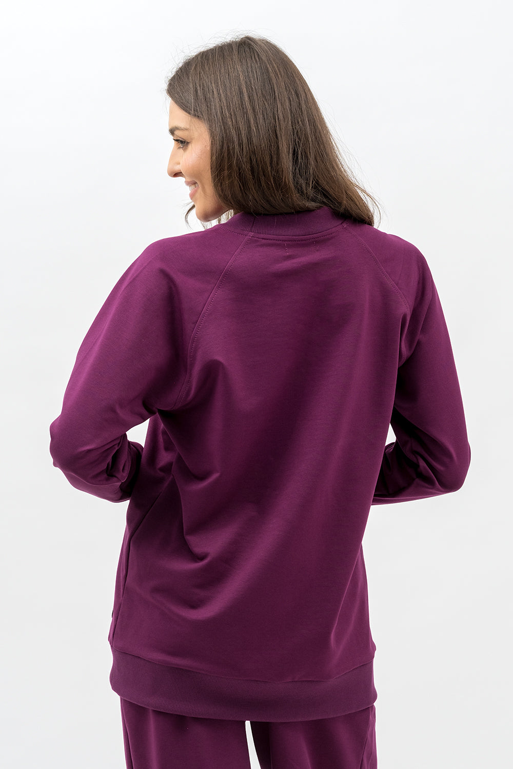 BLUZA DAMSKA RAGLAN  BASIC ,,ADALET" BAKŁAŻAN