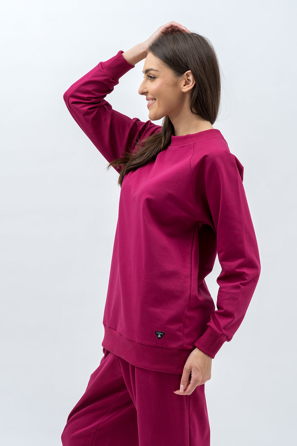 BLUZA DAMSKA RAGLAN  BASIC ,,ADALET" AMARANT