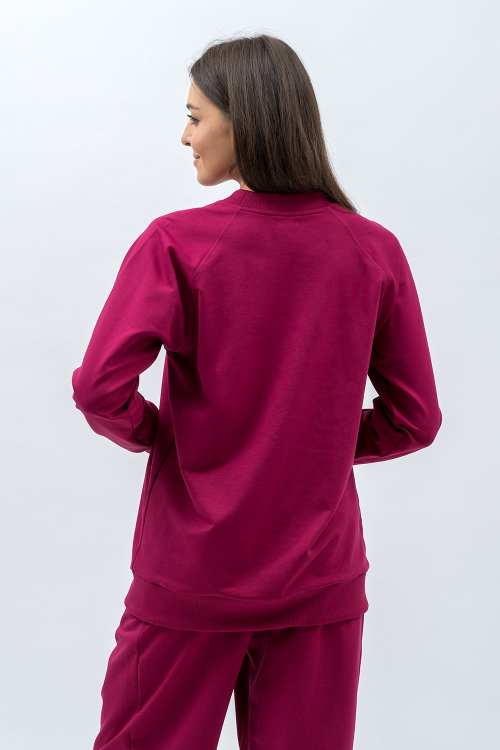 BLUZA DAMSKA RAGLAN  BASIC ,,ADALET" AMARANT