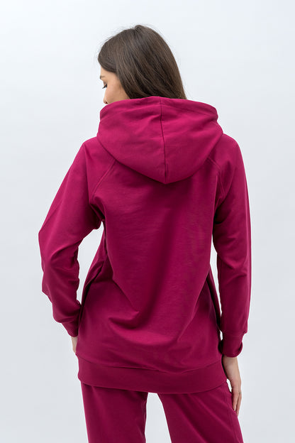 BLUZA Z KAPTUREM ,,SEHER" AMARANT