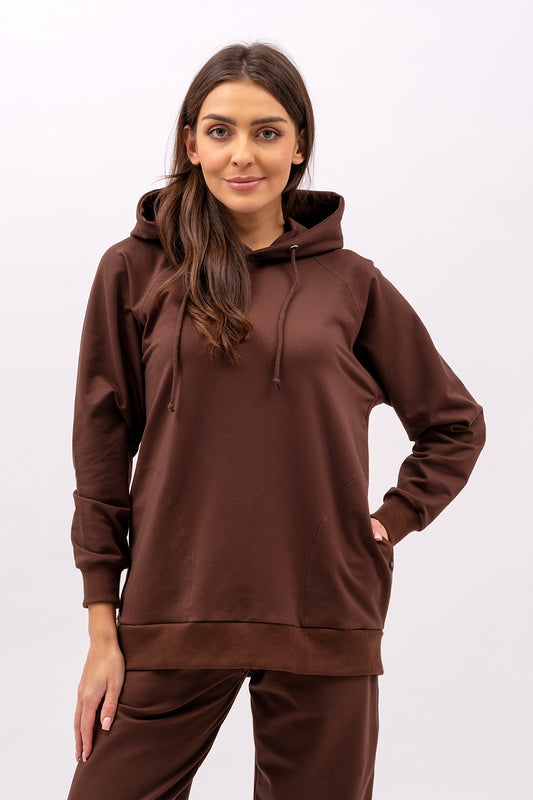 BLUZA Z KAPTUREM ,,SEHER" BRĄZ