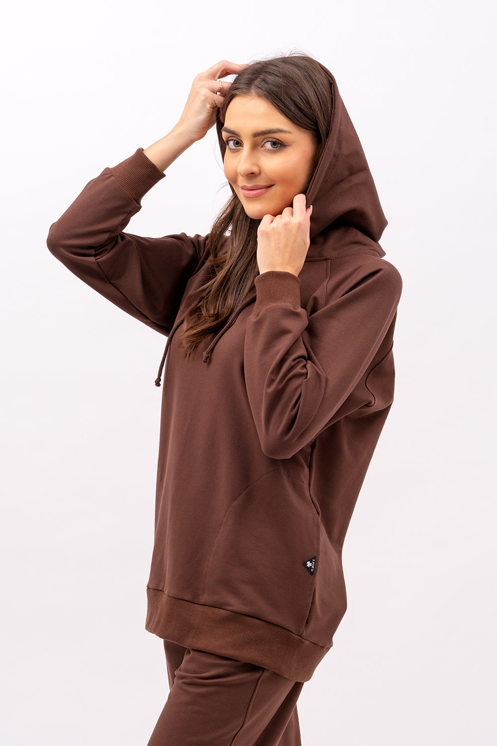 BLUZA Z KAPTUREM ,,SEHER" BRĄZ