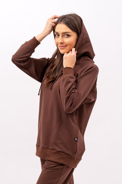 BLUZA Z KAPTUREM ,,SEHER" BRĄZ
