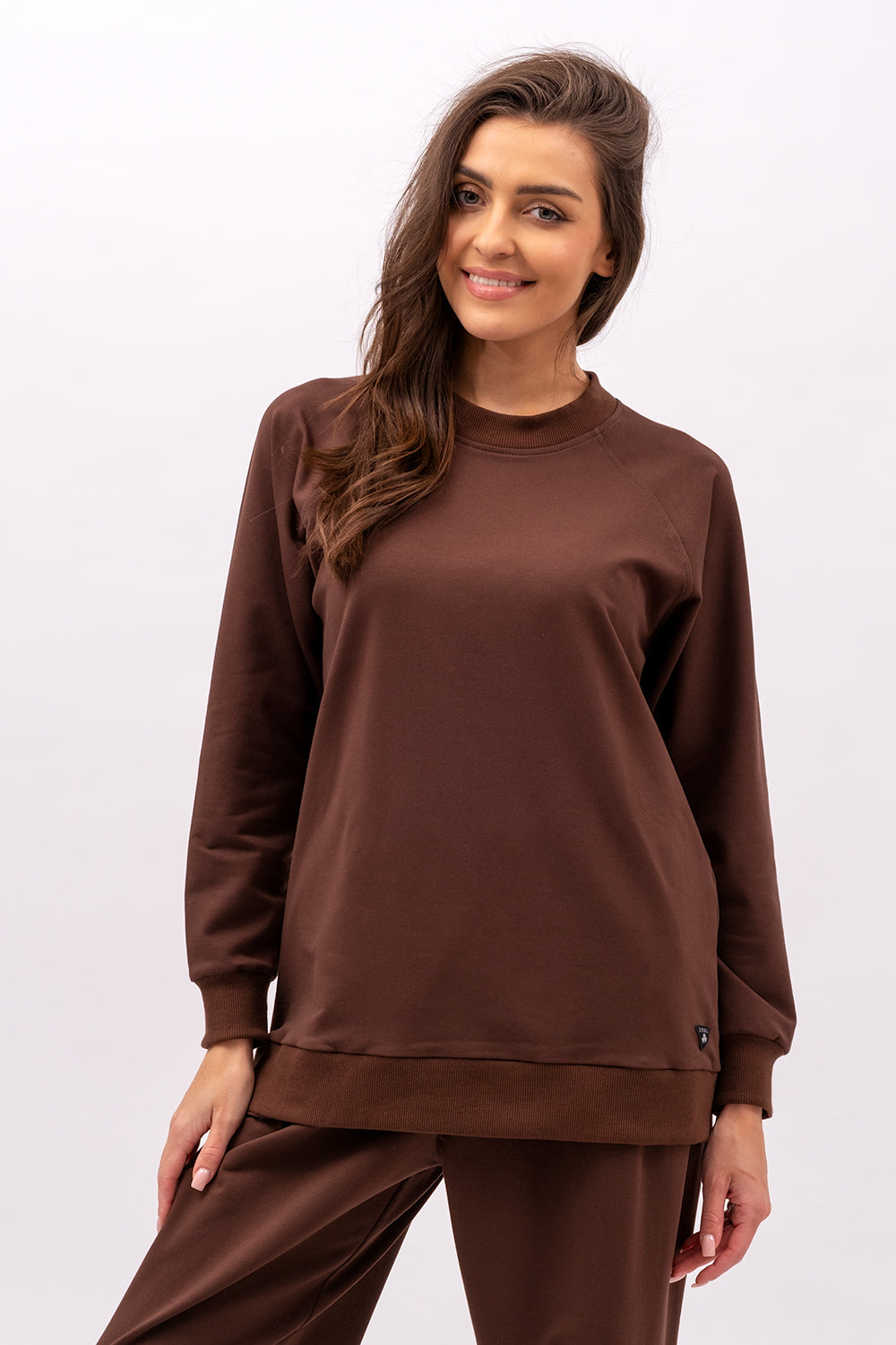 BLUZA DAMSKA RAGLAN  BASIC ,,ADALET" BRĄZ