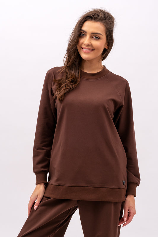 BLUZA DAMSKA RAGLAN  BASIC ,,ADALET" BRĄZ