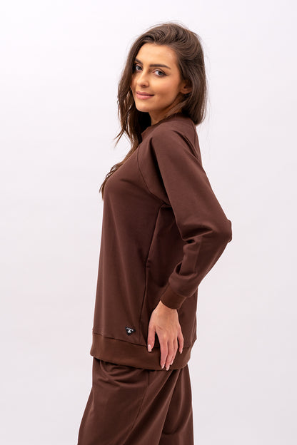 BLUZA DAMSKA RAGLAN  BASIC ,,ADALET" BRĄZ