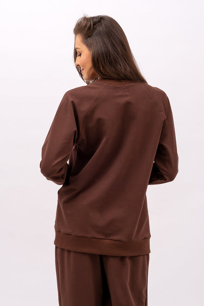 BLUZA DAMSKA RAGLAN  BASIC ,,ADALET" BRĄZ
