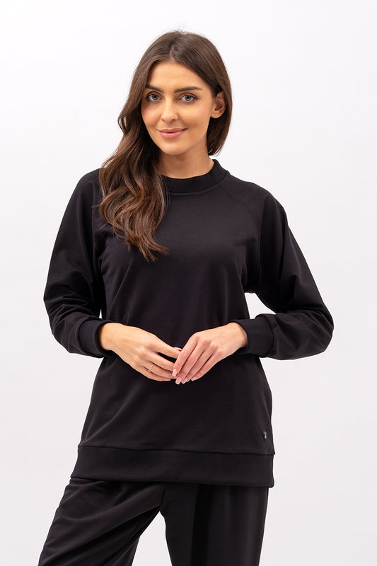 BLUZA DAMSKA RAGLAN  BASIC ,,ADALET" CZARNY