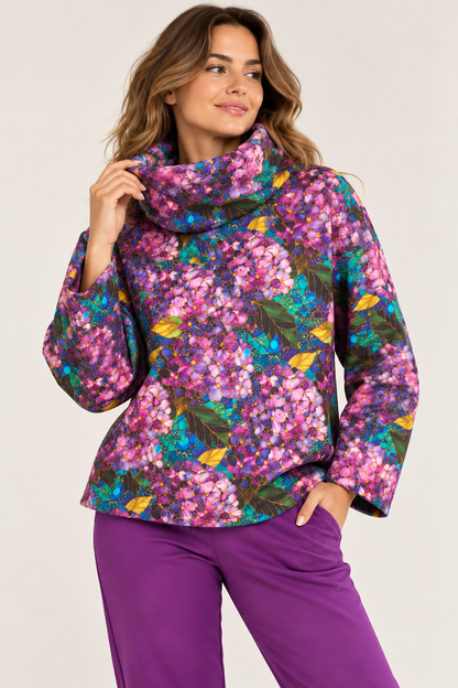 BLUZA Z WYSOKIM KOMINEM – HORTENSJA