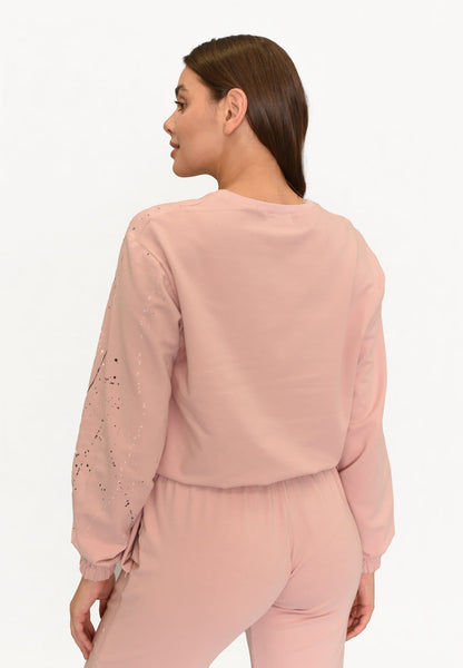 BLUZA HAPPY RÓŻOWA MALOWANA