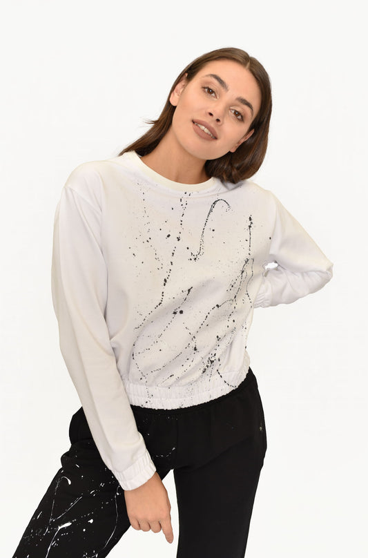 BLUZA HAPPY ECRI MALOWANA