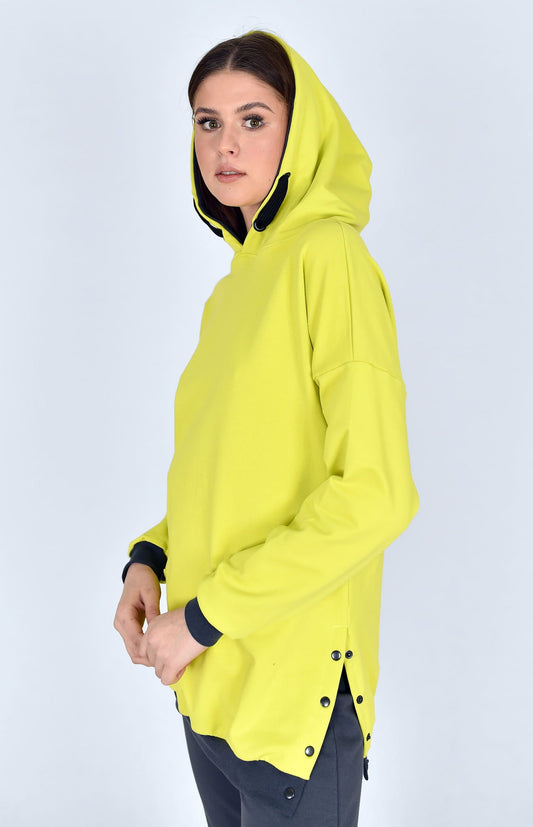 BLUZA Z KAPTUREM NELA KOLOR RZEĹŞKA LIMONKA
