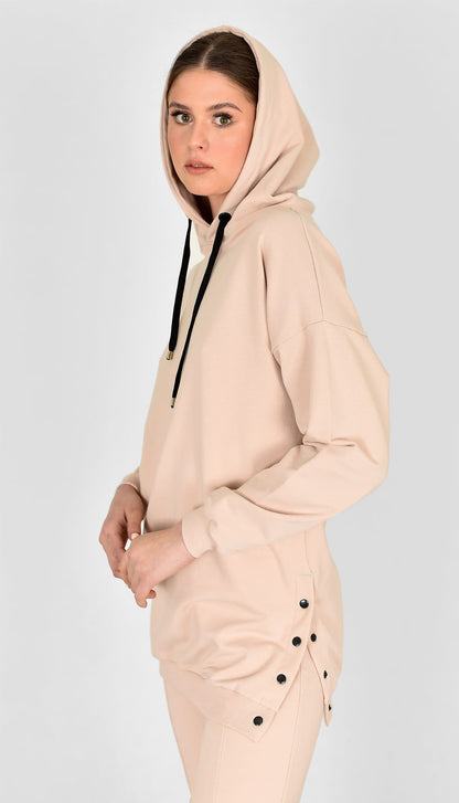BLUZA Z KAPTUREM NELA KOLOR BEŻ