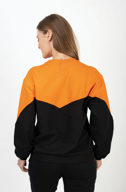 BLUZA NATASHA DAMSKA POMARAŃCZOWO/CZARNA