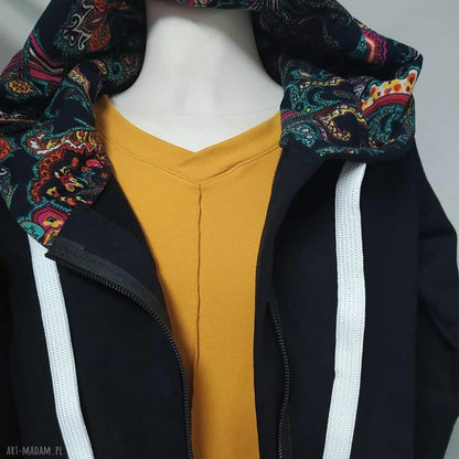 BLUZA DAMSKA ROZPINANA NA ZAMEK EVERY DAY CZARNA+WZÓR