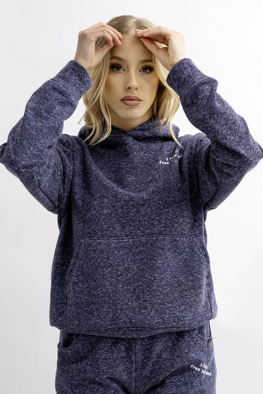 BLUZA Z KAPTUREM DAMSKA "AGA" GRANAT MELANŻ